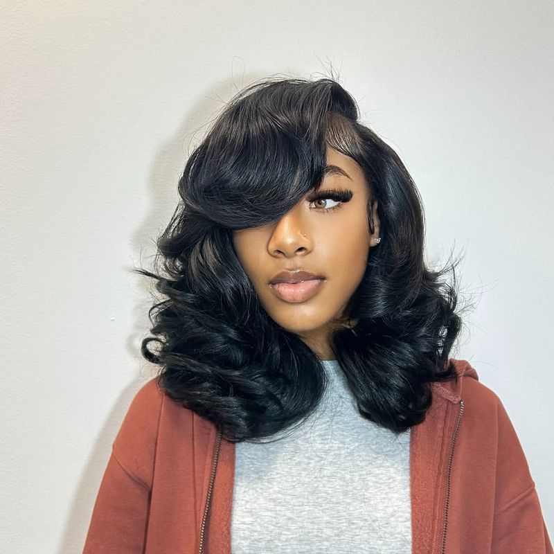 Wavy Bob with Side Part