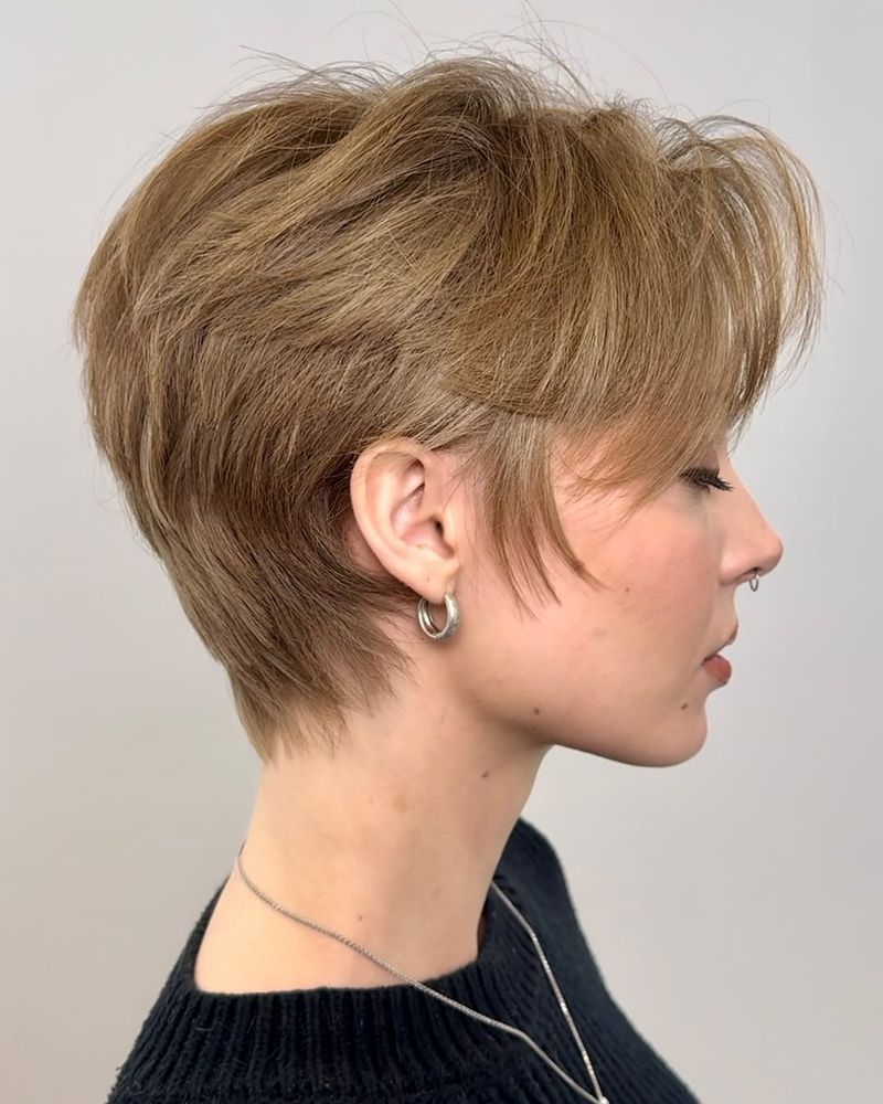 Pixie Cut with Curtain Bangs