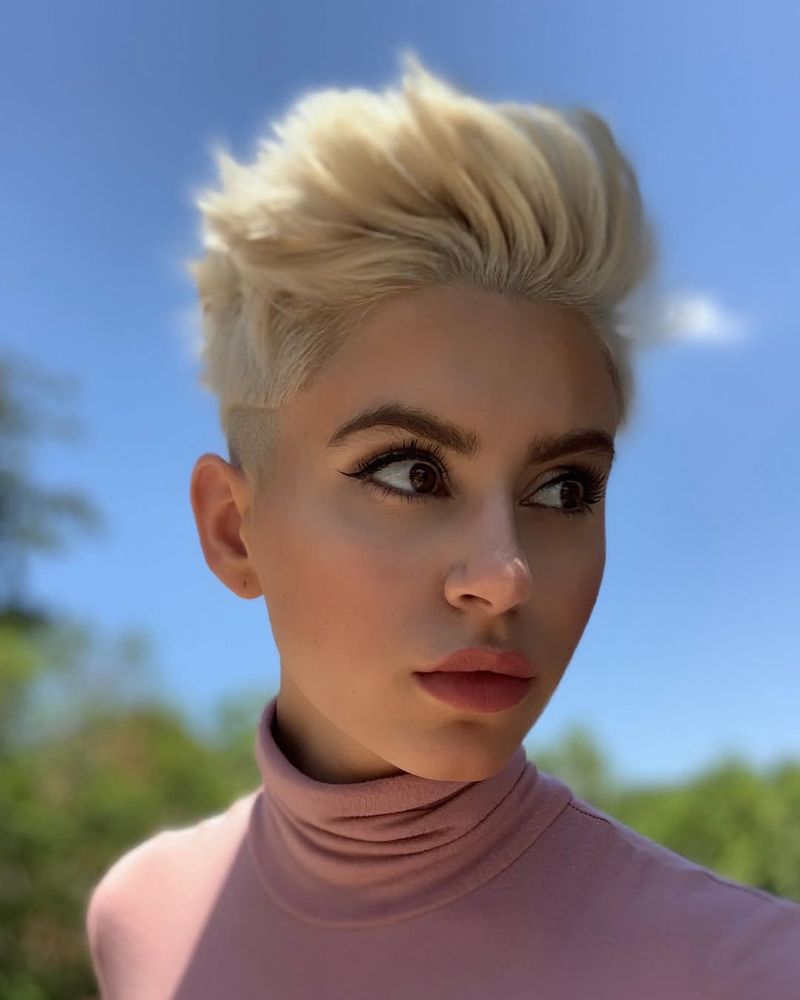 Platinum Blonde Pixie Cut