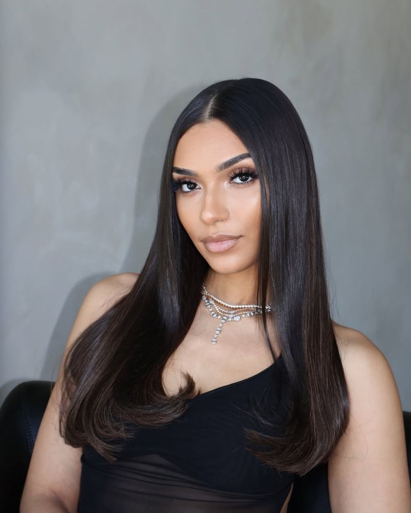 Sleek Middle Part