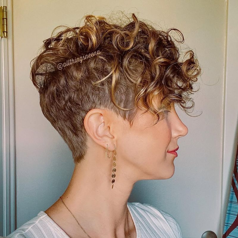 Wavy Pixie with Long Bangs