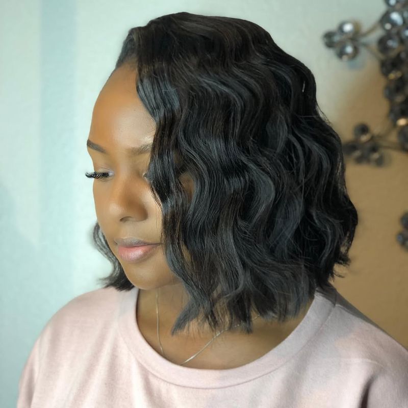 Curly Bob with Side Part