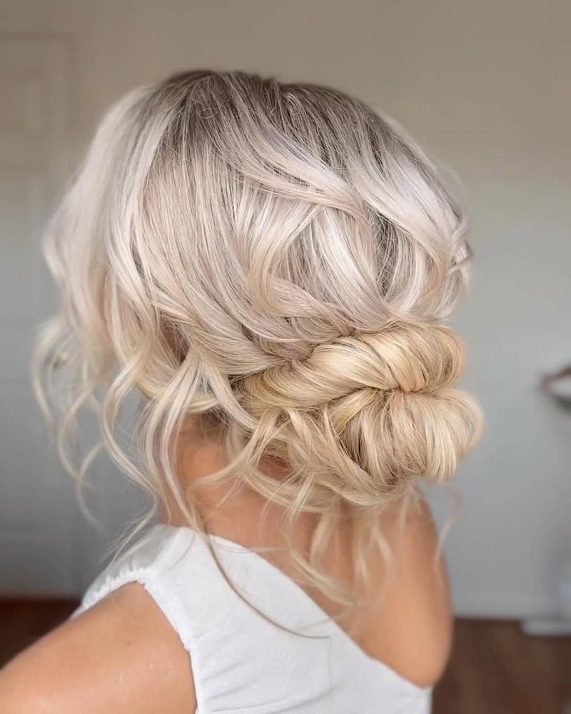 Low Bun with Side Twists