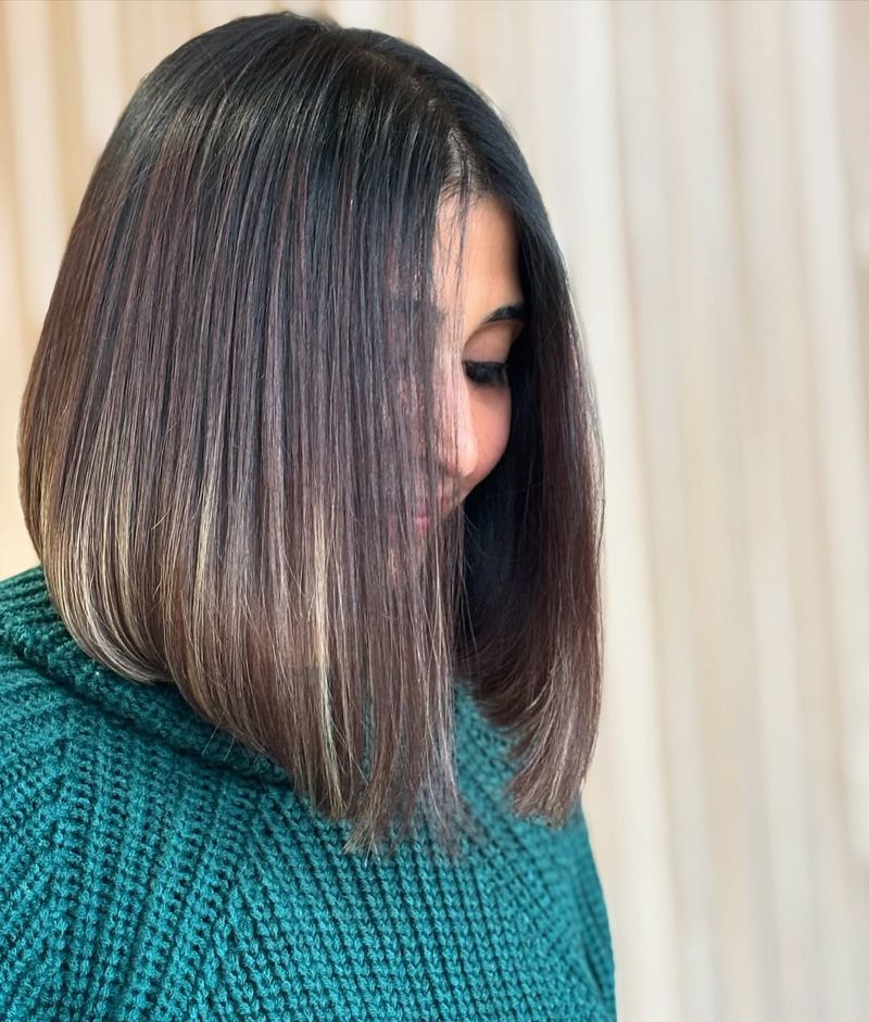 Layered Lob with Subtle Ombre