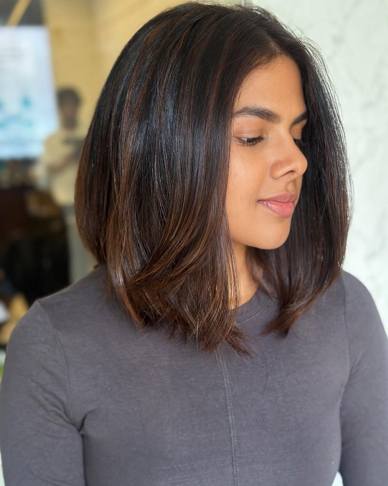 Layered Lob with Subtle Highlights