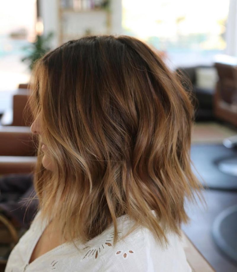 Layered Lob with Balayage