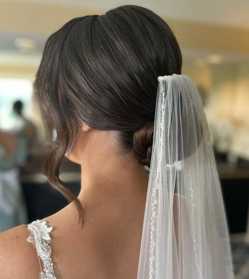 Messy Bun with Veil