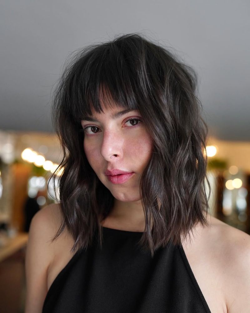 Wavy Lob with Fringe