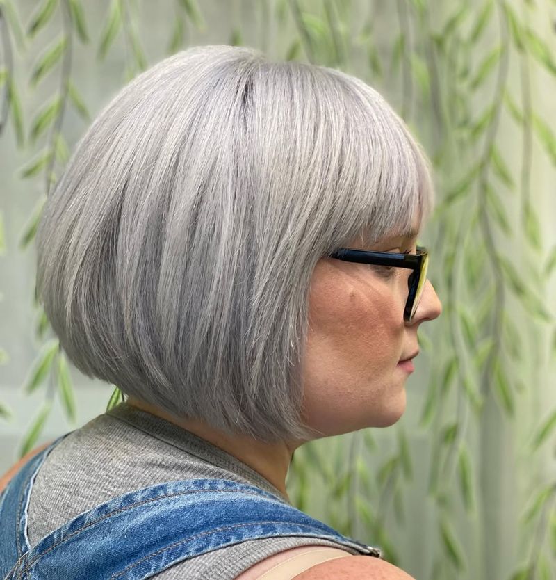 Silver Bob with Bangs