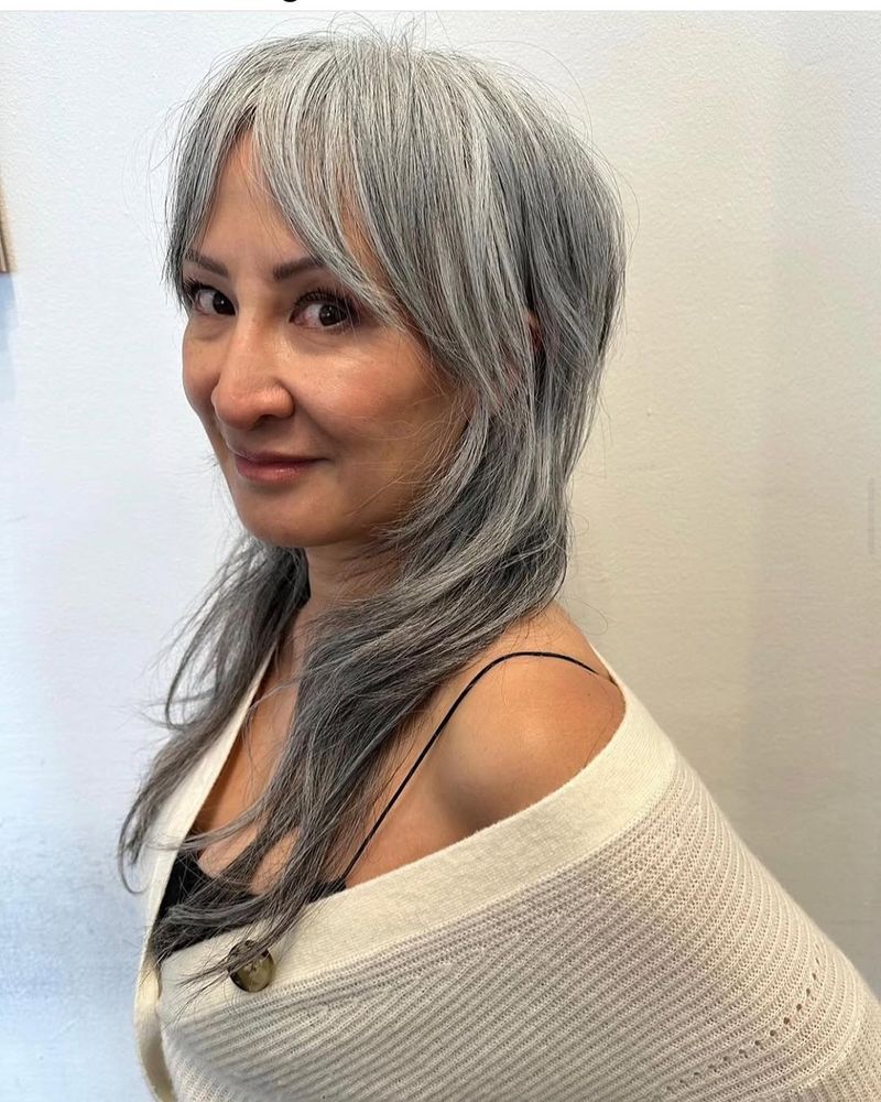 Silver Shaggy Cut