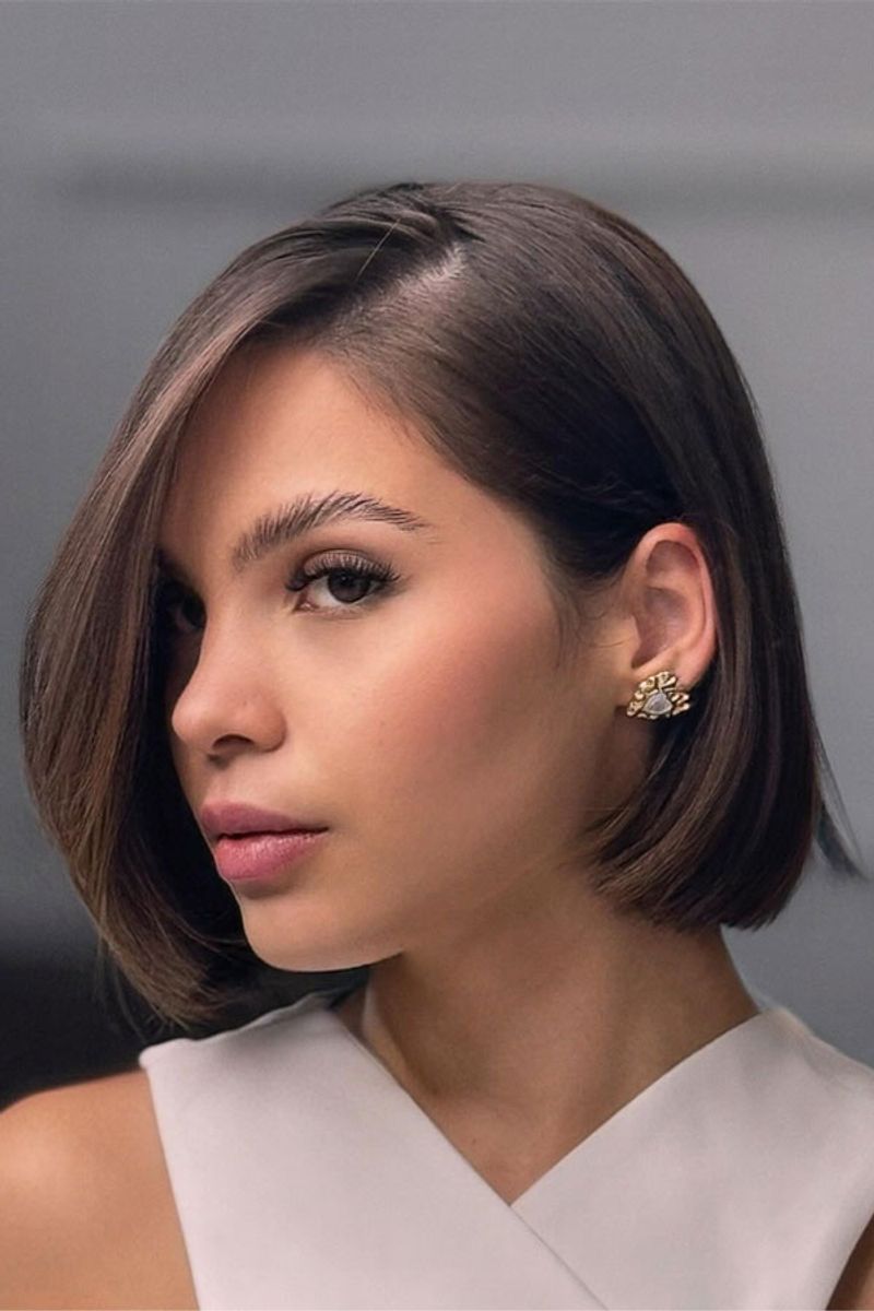 Smooth Bob with Tucked Side