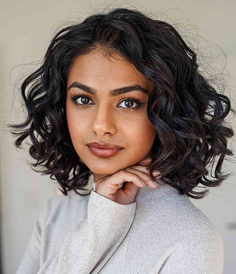 Chin-Length Curly Bob