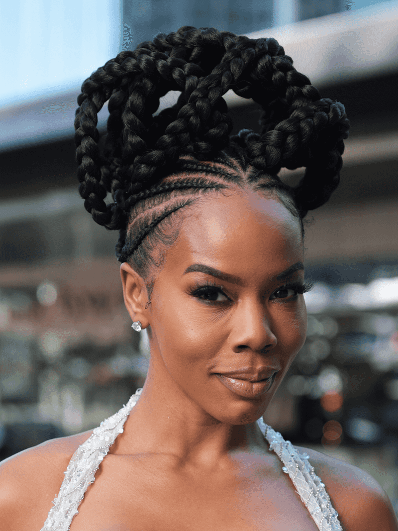 Sculptural Updo with Wrapped Elements
