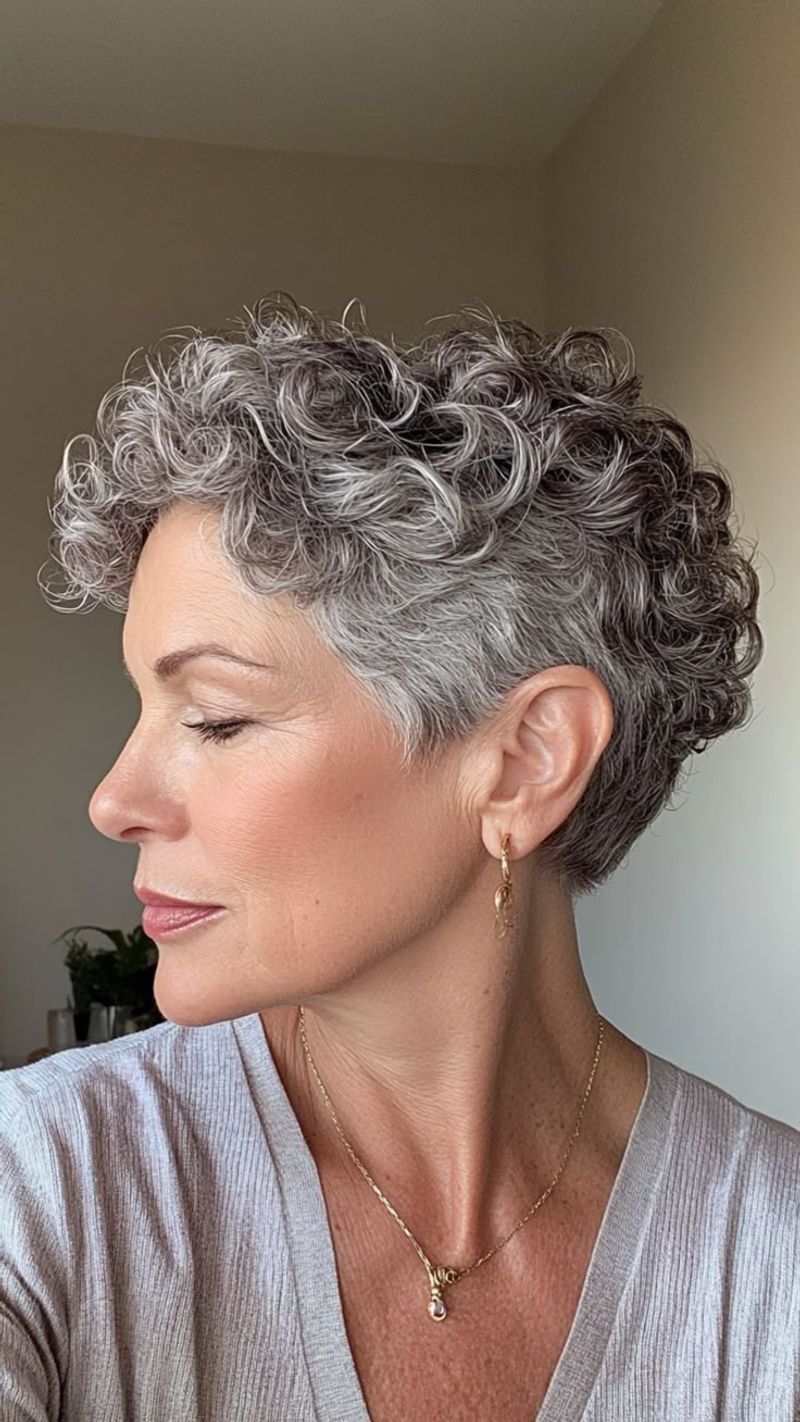 Curly Silver Mohawk