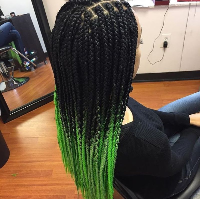 Neon-Tipped Knotless Braids