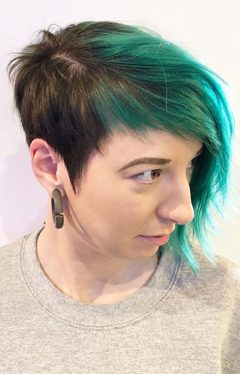 Asymmetrical Cut with Bold Color