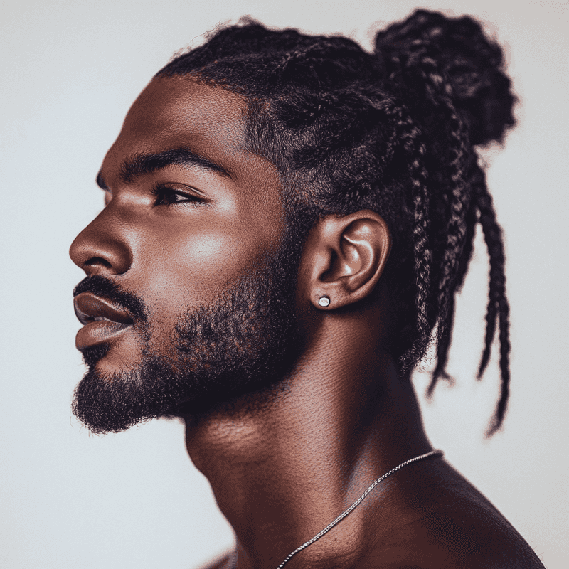 Fishbone Into Man Bun