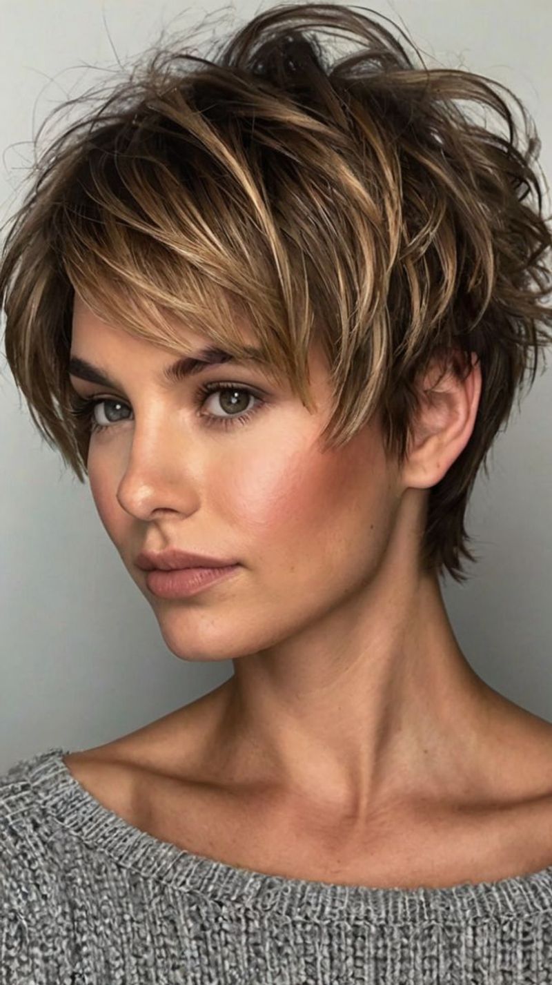 Tousled Crop with Razored Layers