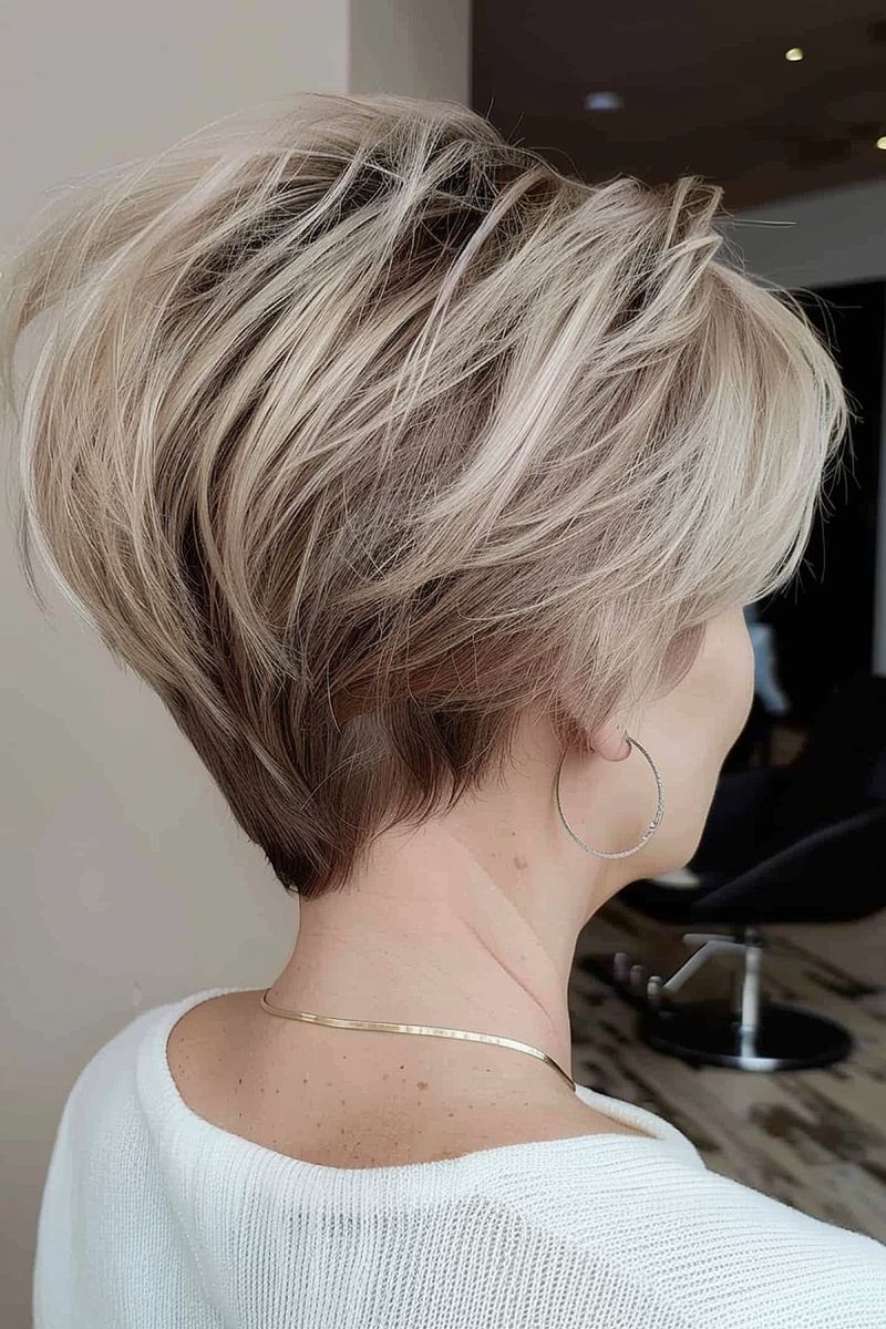 Layered Wedge with Feathered Crown
