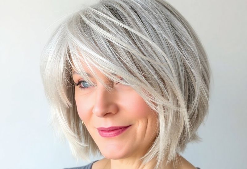 Layered Bob with Side Sweep