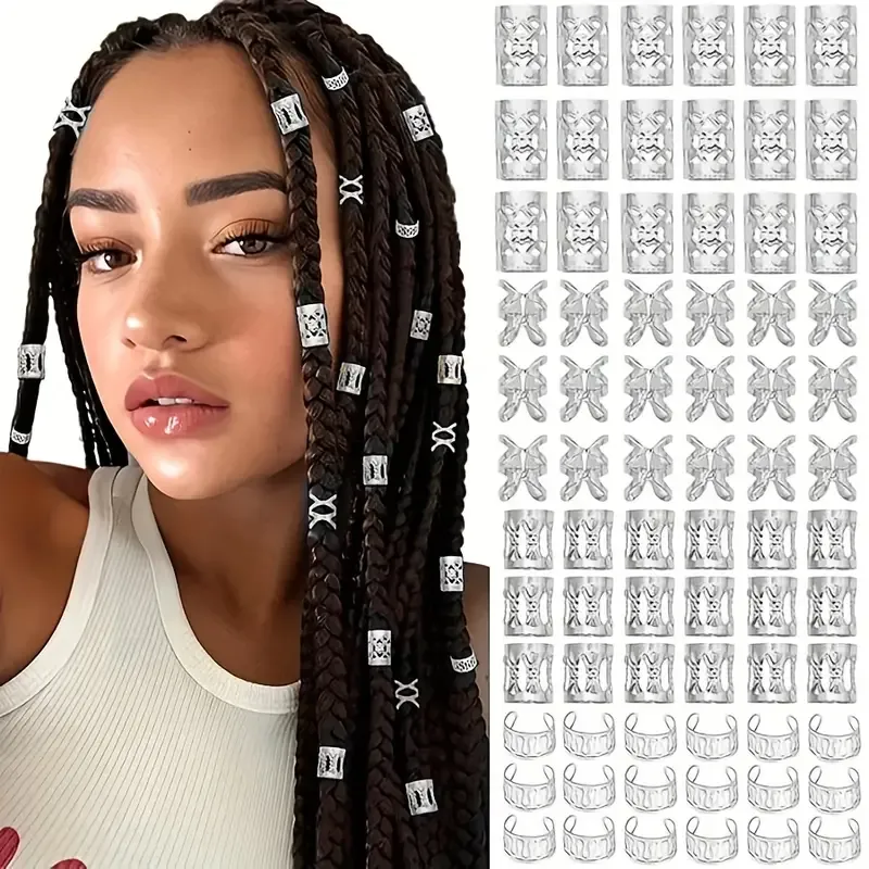 Micro Box Braids with Gold Cuffs