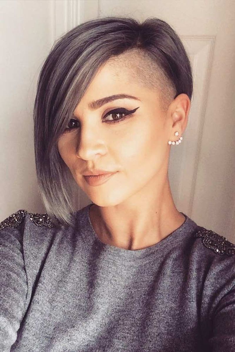 Asymmetrical Bob With Shaved Side