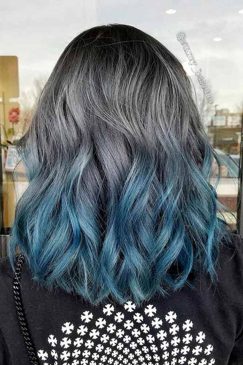 Gray Hair With Neon Tips