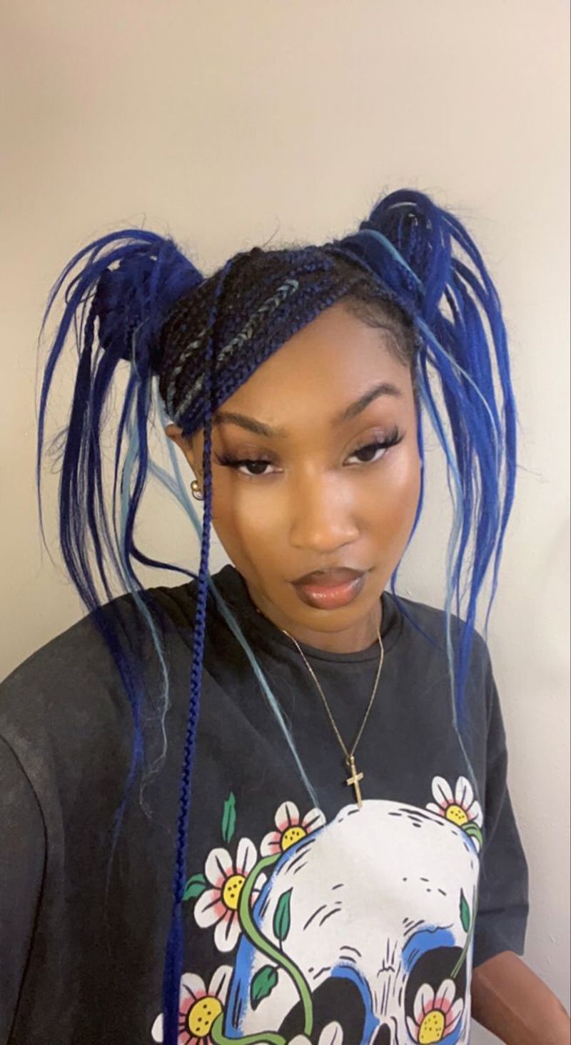 Two-Tone Braided Space Buns