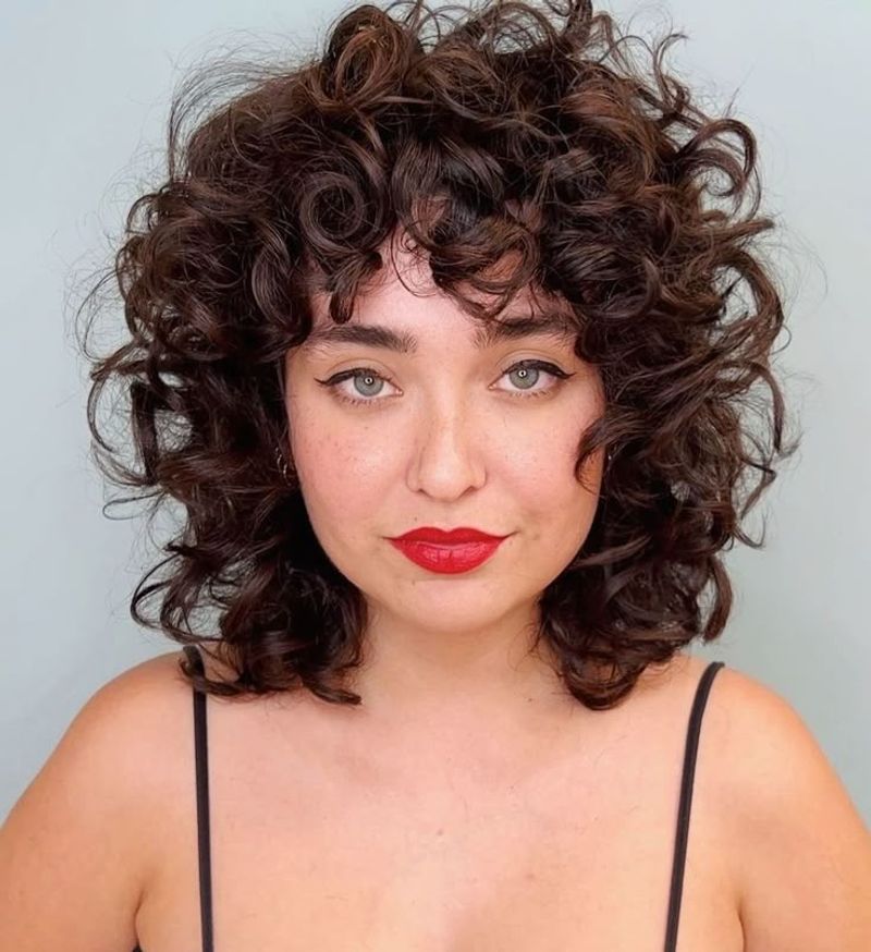 Curly Bangs Shag