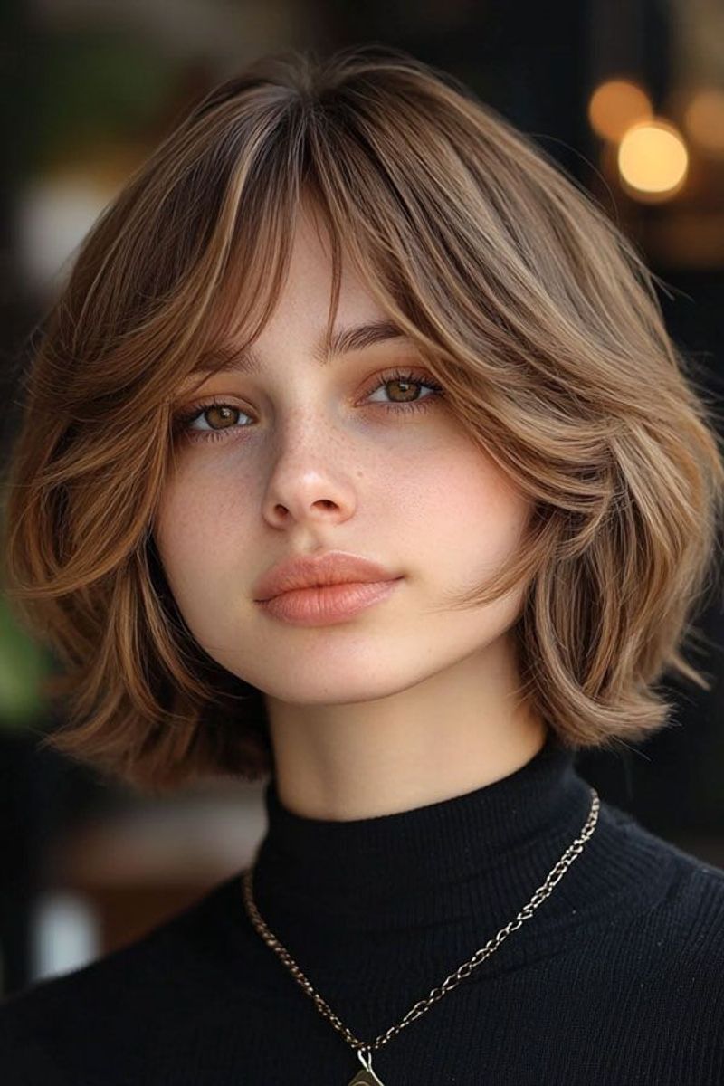 French Bob With Curtain Bangs