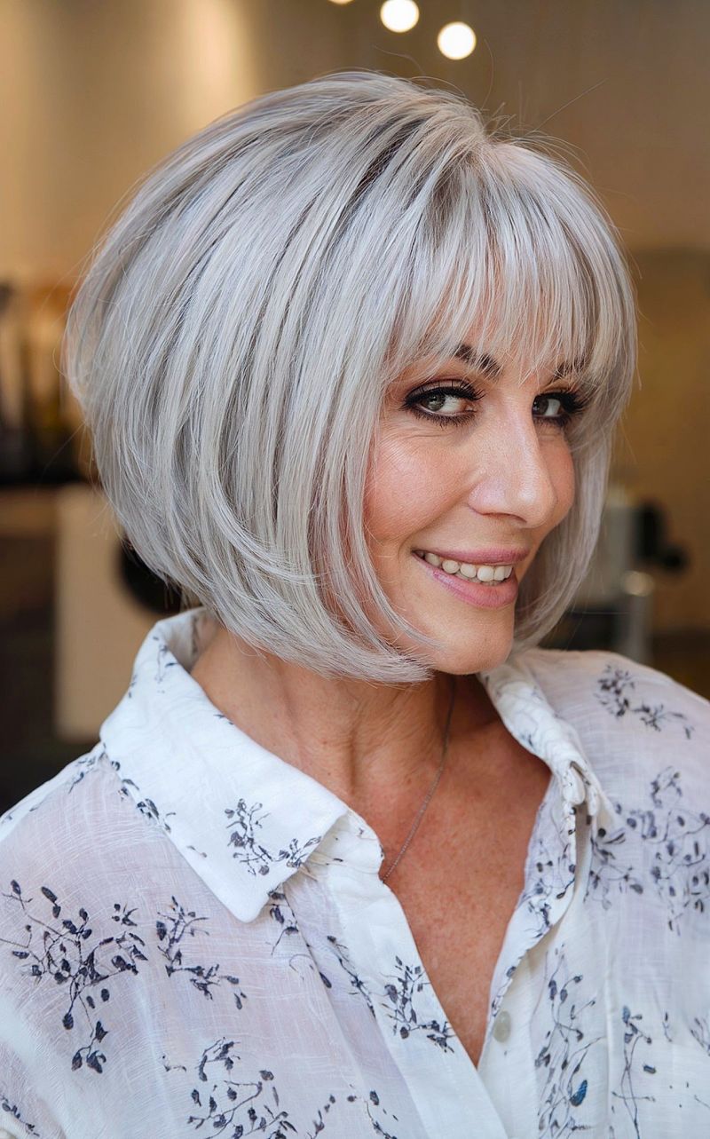 Rounded Bob with Soft Fringe