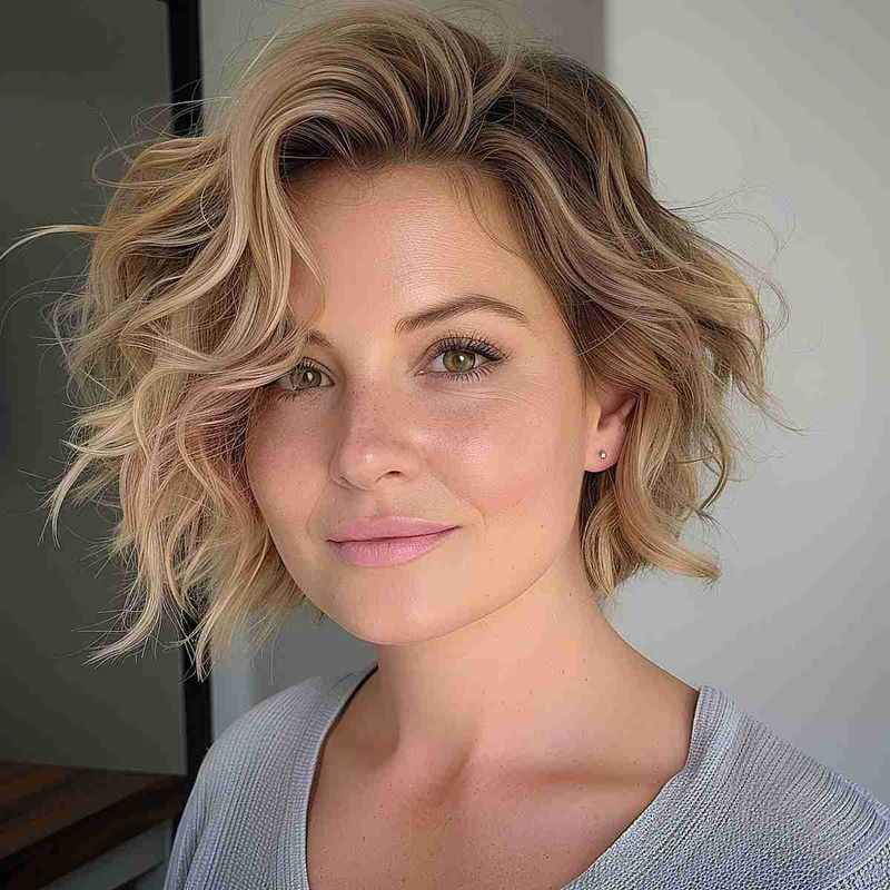 Asymmetrical Wavy Bob