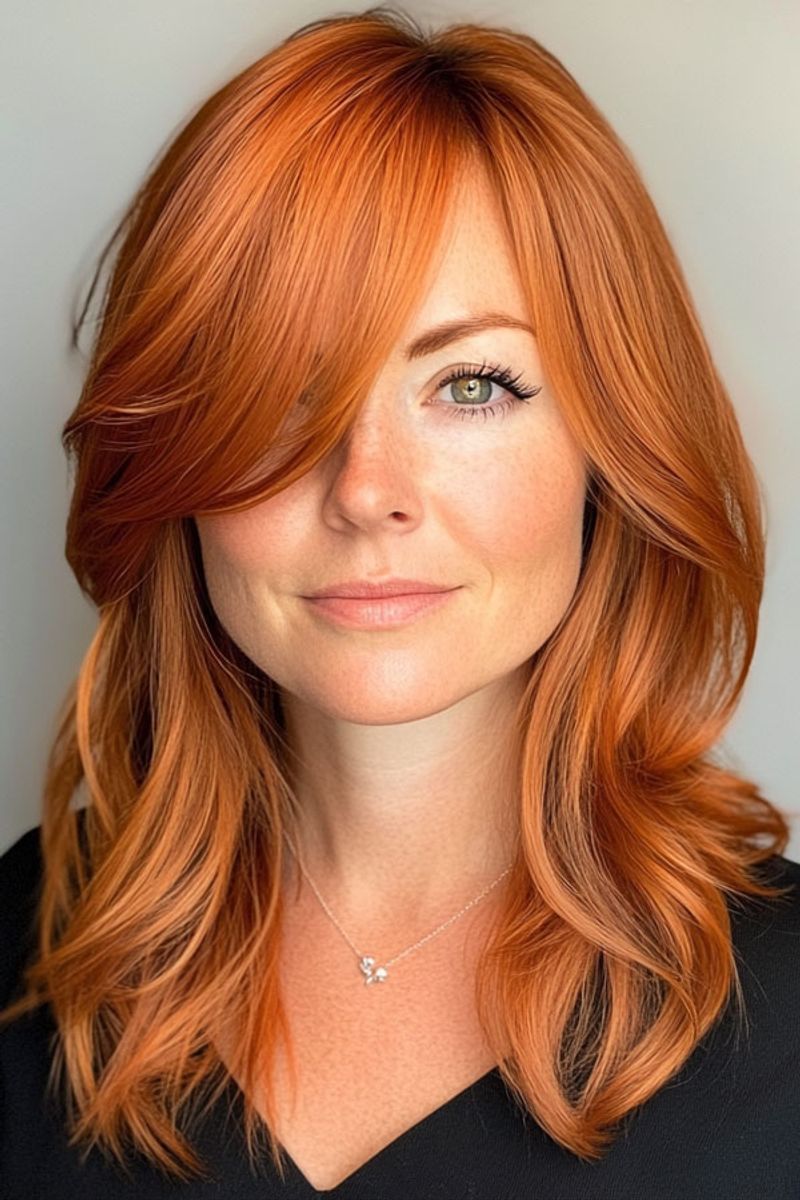 Layered Cut with Side-Swept Bangs