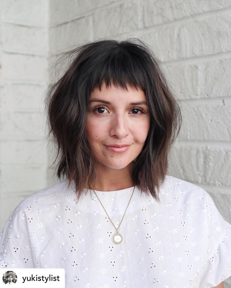 Textured Bob with Micro-Fringe