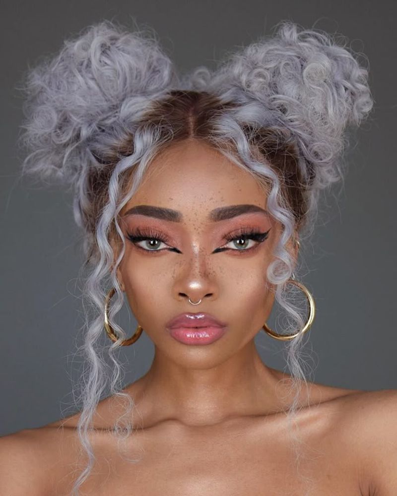 Curly Space Buns