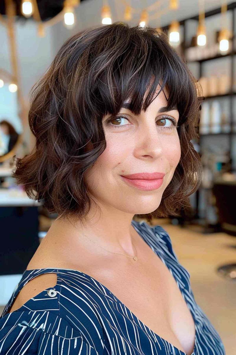 French Girl Bob with Grown-Out Fringe