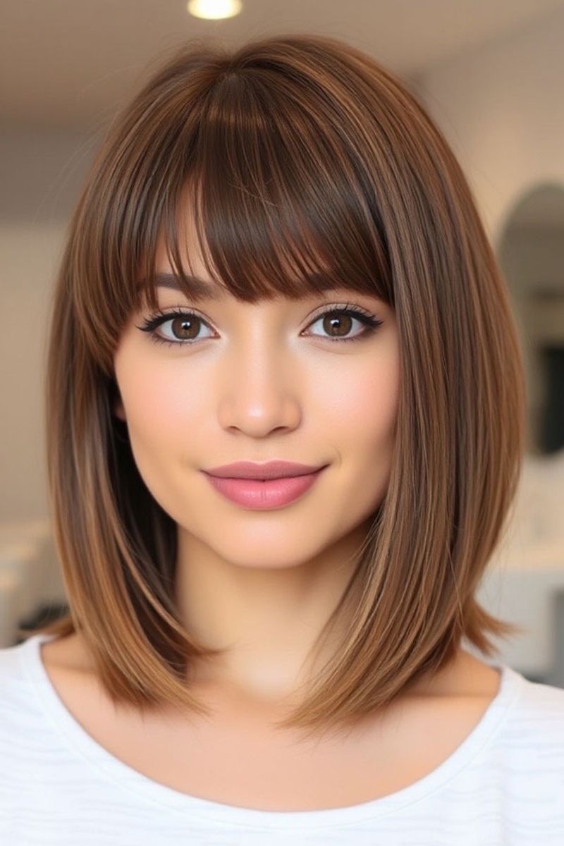 Sleek Bob with Bangs