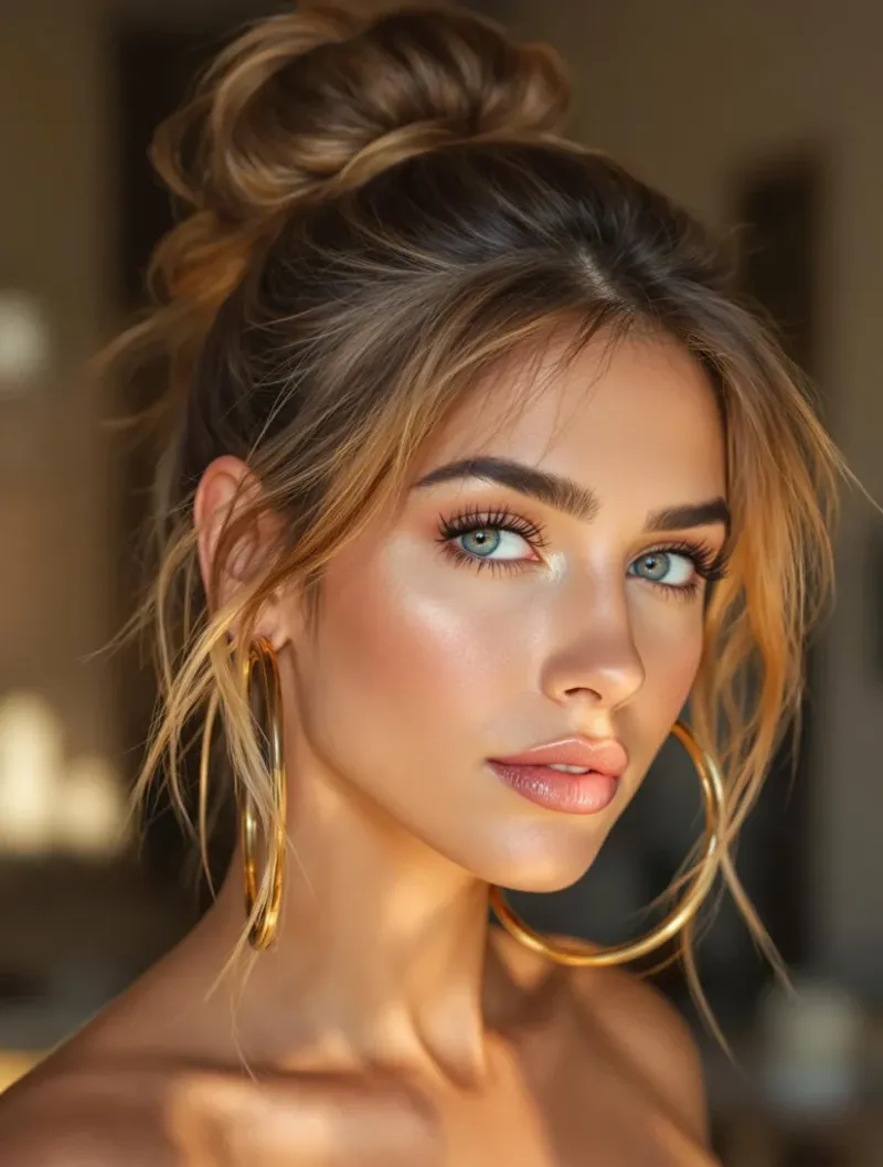 Messy Bun with Face-Framing Pieces