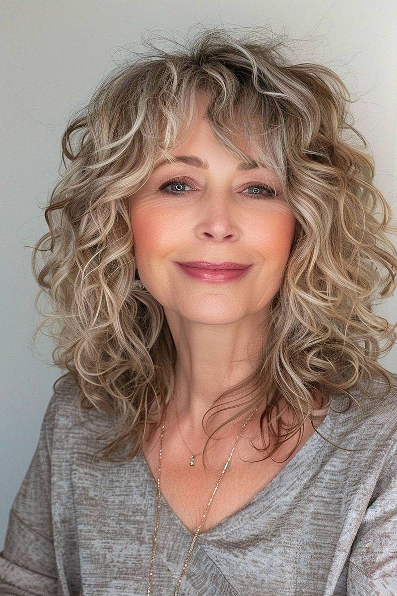 Curly Layered Cut with Height