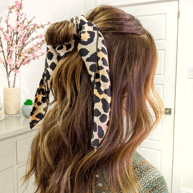 High Messy Bun with Scarf