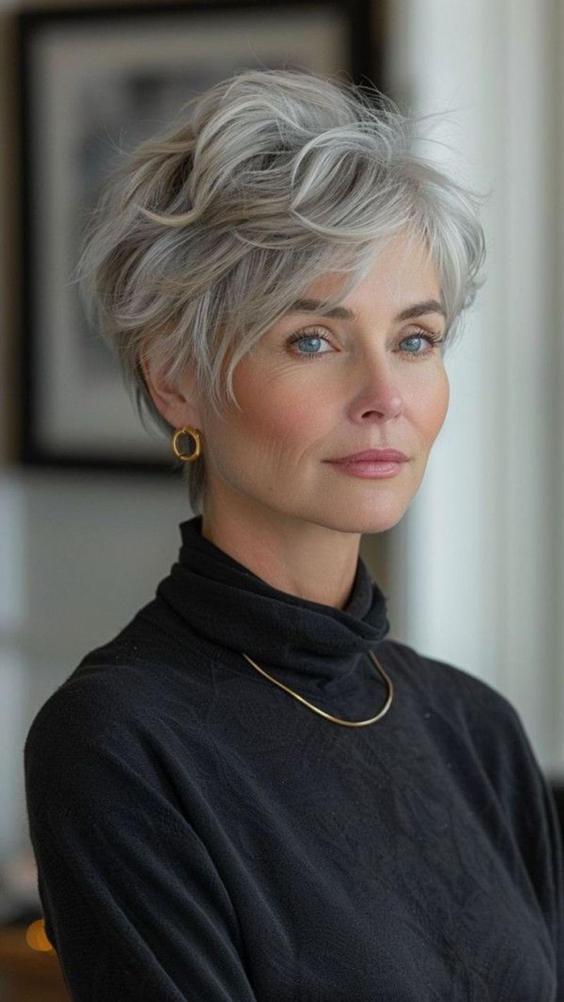 Asymmetrical Crop with Long Bangs