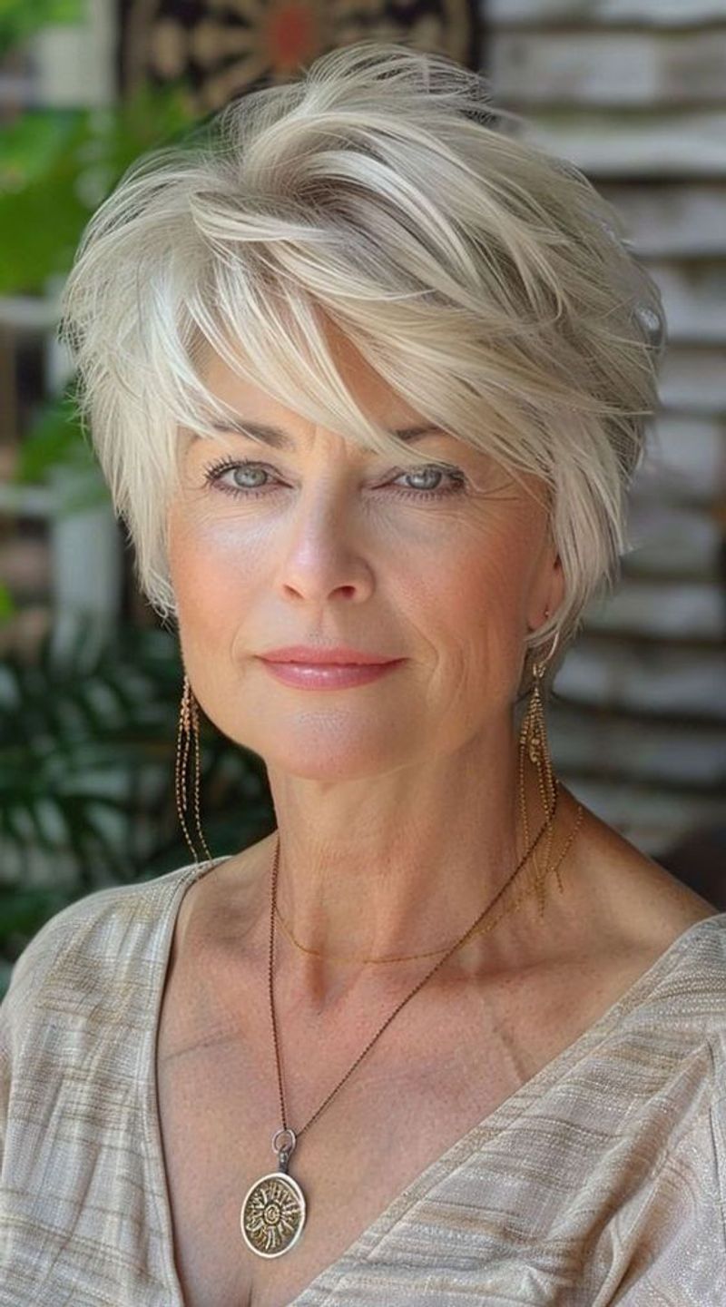 Feathered Crop with Wispy Neckline