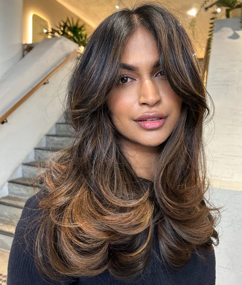 Long Layers with Side Bangs