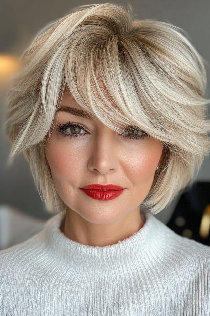 Dramatic Side-Part with Volume