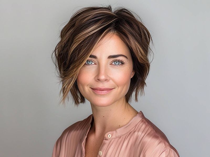 Chin-Length Angled Pixie Bob