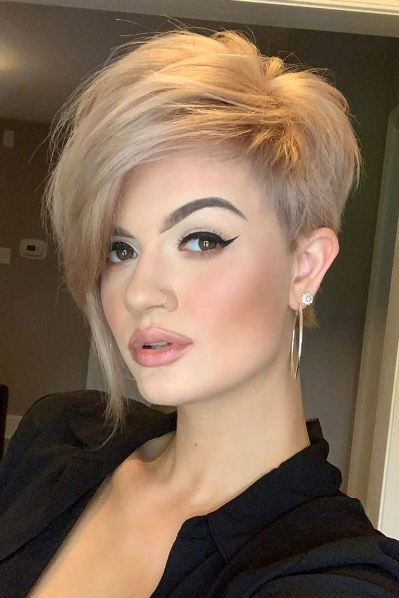 Pixie Bob with Long Side-Swept Bangs